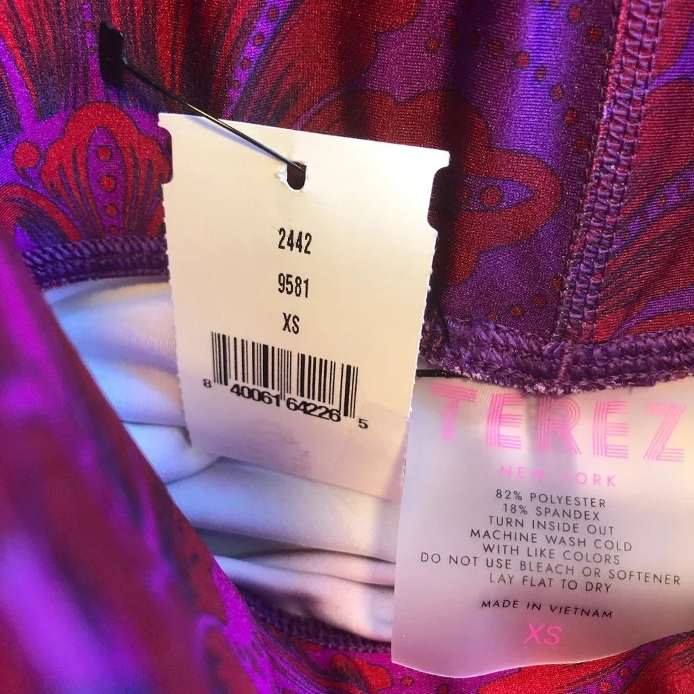 NWT EXCLUSIVE Terez Ruby Amethyst Damask Leggings XS - Picture 16 of 16